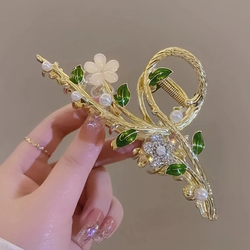 Presilha de Cabelo Olho-de-Gato Exclusiva - Grande Presilha Elegante para Mulheres, Acessório Vintage de Alto Padrão para Penteados