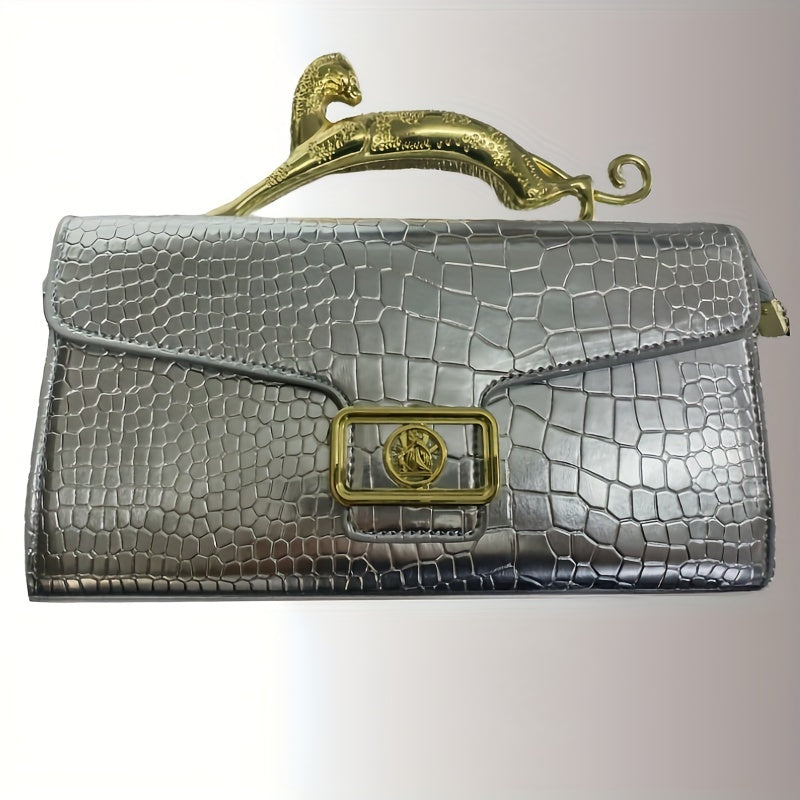 Mini Tote Bag Feminina 2025 Nova Concha - Elegante Mala com Padrão de Concha e Ferragens em Tom Dourado, Fecho de Zíper e Alça Removível, Ferragens em Tom Dourado, Material PU Durável para Uso Diário e Eventos Formais, Acessório de Moda Versátil, Design Elegante, bolsas, bolsa transversal mulher, bolsa mulher, malas para mulheres, bolsa, bolsa mulher elegante