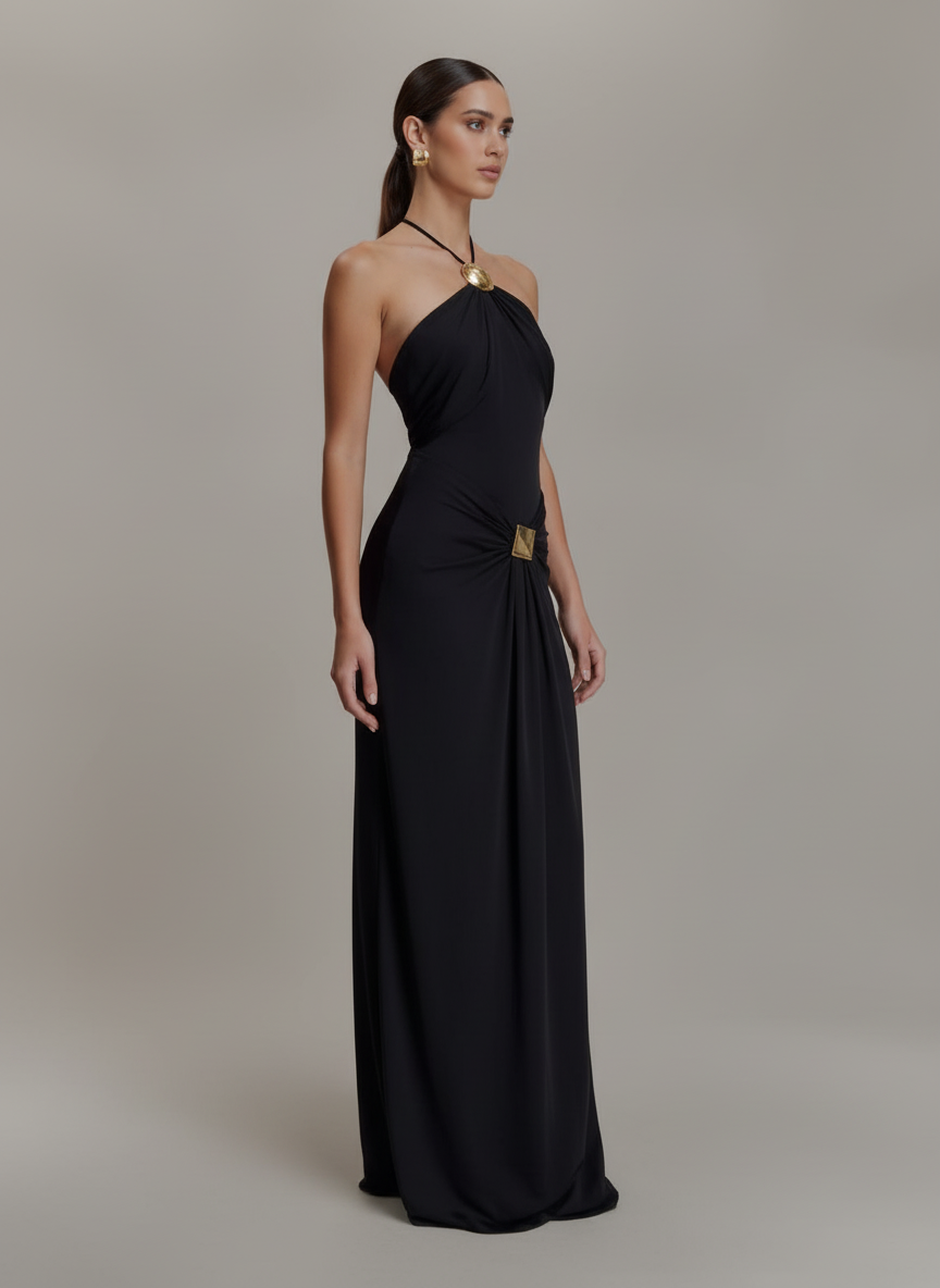 Elegance Redefined: Halter Neck Evening Dress