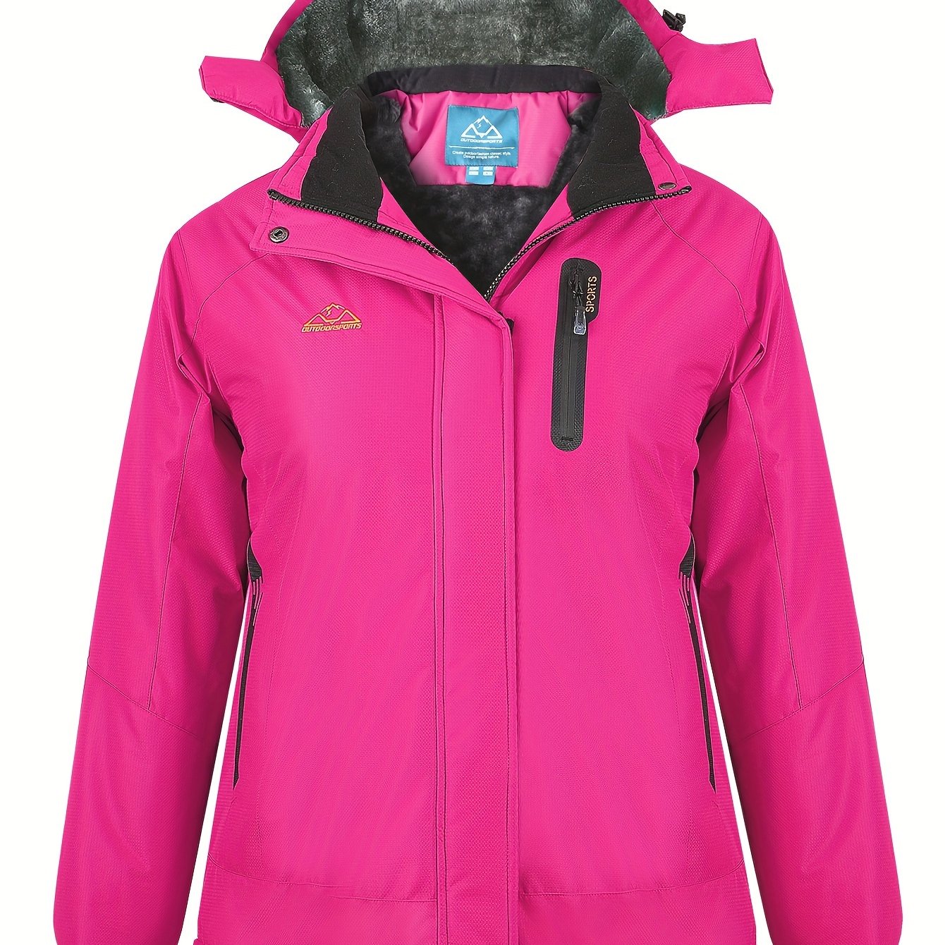 Elegant Women's Ski Jacket with Removable Hood