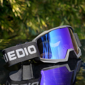 YUEDIO Óculos de Esqui Montados na Cabeça com Espelho UV e Alça Elástica Ajustável - Armação Rosa, Tons Branco/Rosa para Homens & Mulheres, Viseira Sobreóculo para Snowboarding, Esquiar, Óculos à Prova de Vent, Fora de Estrada, Óculos de Neve para Homens, Óculos de Neve para Mulheres, Equipamento para Neve, Equipamento de Neve para Homens, Fora de estrada, Tons Para Homens, Escudo, Óculos de Inverno, Equipamento de Snowboard, Equipamento de Snowboard,