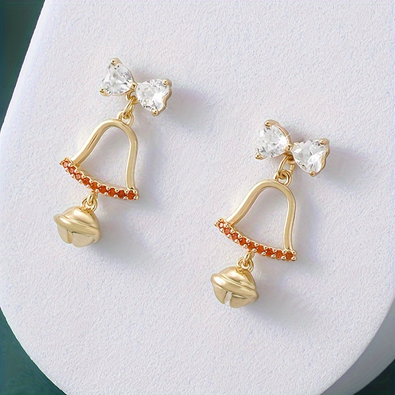 Um Par de Novos Brincos de Sino de Natal para Mulheres, Doces e Versáteis, Brincos de Sino Fofos, Presente de Aniversário para o Novo Ano