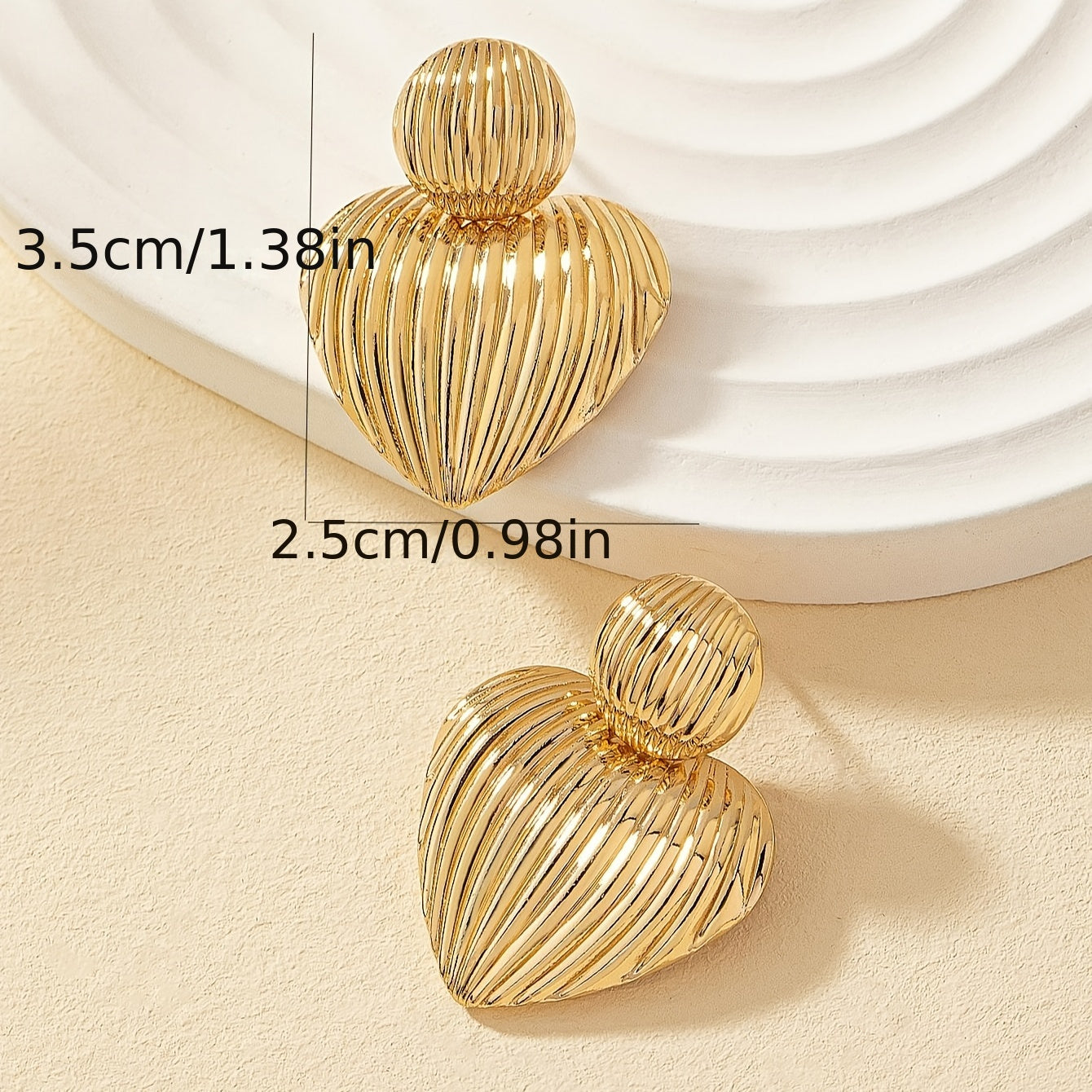 Conjunto De 2 Pares De Brincos Femininos Com Estampa De Coração E Listras Para O Dia Dos Namorados