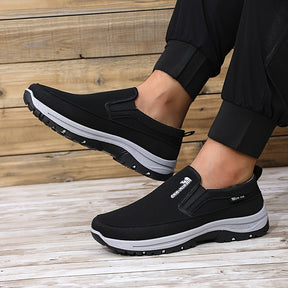 Loafers Masculinos de Sapato Único, Sapatos Casuais Planos para Primavera e Outono Confortáveis e Respiráveis para Caminhada, Sapatos de Negócios e Lazer Sem Cadarço para Homens de Meia-idade e Idosos