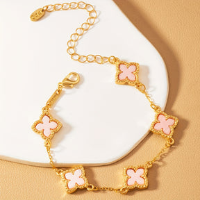 1pc Pulseira Feminina com Charme de Trevo da Sorte - Corrente Elegante Entrelaçada e Delicado, Com Medalhão em Forma Quadrifólio Dourando & Esmaltação Branca – Joia Sofisticata para Uso Diário no Aniversario do Namoro/Dias das Mães/Apreciao ao Professor ou Voltarem às Aulas. Confortável Duravel Estilosa Presente que Simboliza Boas Vibracoes Heranç Irlandesa Ideala Para Eventos Casuais Formalis