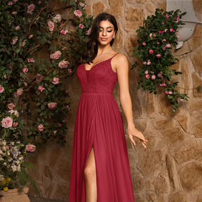 Dark Purple Glamorous Evening Dress with High Slit