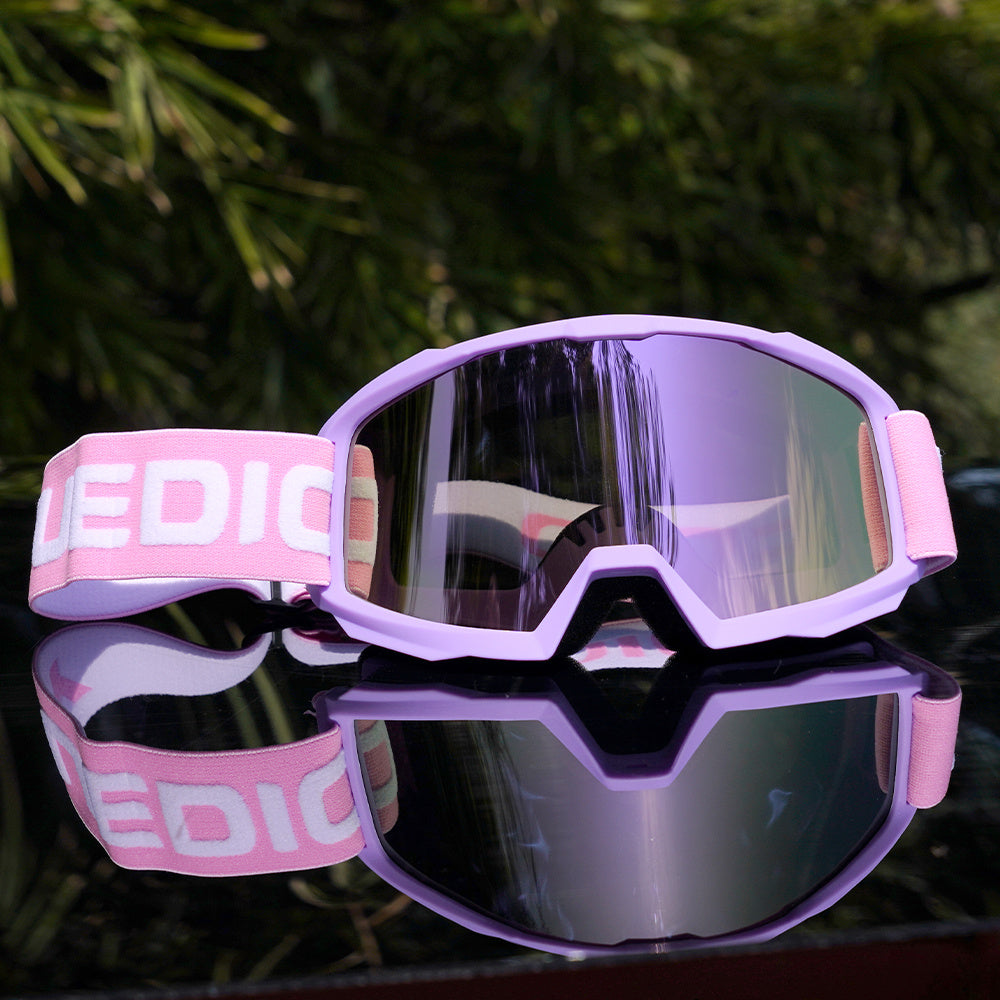 YUEDIO Óculos de Esqui Montados na Cabeça com Espelho UV e Alça Elástica Ajustável - Armação Rosa, Tons Branco/Rosa para Homens & Mulheres, Viseira Sobreóculo para Snowboarding, Esquiar, Óculos à Prova de Vent, Fora de Estrada, Óculos de Neve para Homens, Óculos de Neve para Mulheres, Equipamento para Neve, Equipamento de Neve para Homens, Fora de estrada, Tons Para Homens, Escudo, Óculos de Inverno, Equipamento de Snowboard, Equipamento de Snowboard,