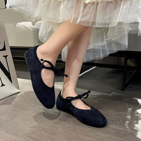 Ballets Retro Mary Jane Femininos - Corte Baixo, Slip-On com Atacadores, Sola EVA Ultra Suave e Biqueira Redonda - Castanho/ - Calçado Versátil, Confortável para Todas as Estações, Design Elegante, Para Amantes da Moda