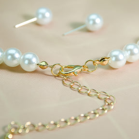 3 Peças Conjunto Elegante de Pérolas Imitação para Mulheres - Colar e Brincos Ajustáveis com Múltiplas Pérolas Imitação, Pérola Branca Falsa, Colar Minimalista para Casamento/Festa/Dia a Dia, Presente para Esposa, Namorada, Mãe (Luxo Acessível)