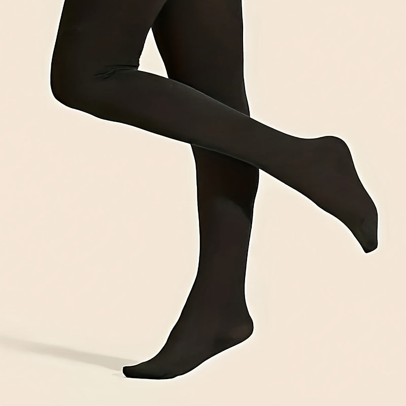 1 Par de Meias-Calças Térmicas Grossas para Mulheres - Calças de Inverno Resistentes com Aquecimento para as Pernas, Cobertura Completa e Camada Base para Frio Extremo - Leggings Elegantes Pretas (Lavagem à Mão/Limpeza a Seco) - Ideal para Atividades ao Ar Livre