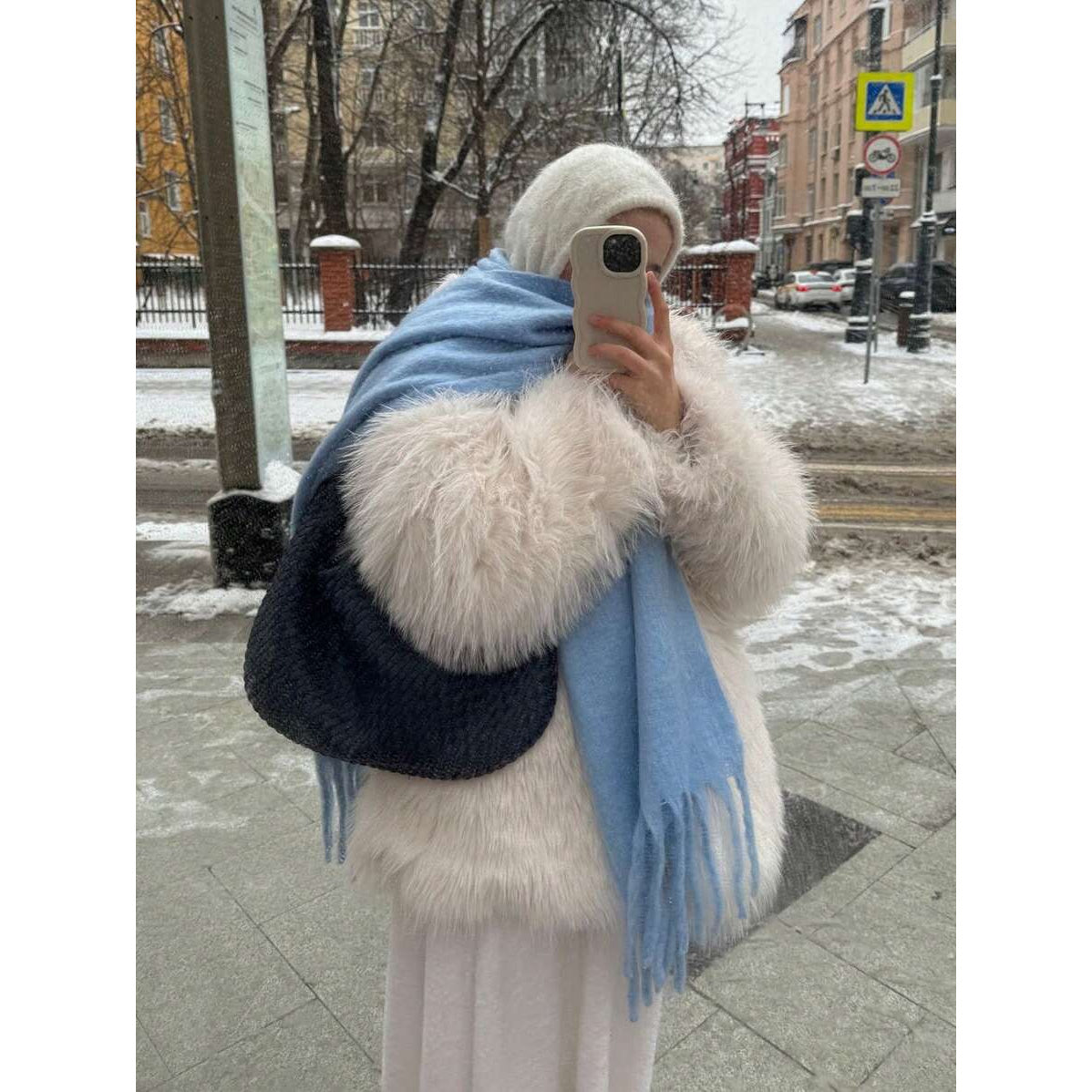 MOFOROCO Cachecol de Inverno Luxuoso e Macio com Textura Semelhante a Crina de Cavalo - Colar Quente Estilo Boêmio, Tecido Macio Semelhante a Crina de Cavalo (Sem Penas), Envoltório Lavável à Máquina para Presente de Natal/Dia dos Namorados, Acessório Elegante para Aquecer o Pescoço (Cores Sólidas)