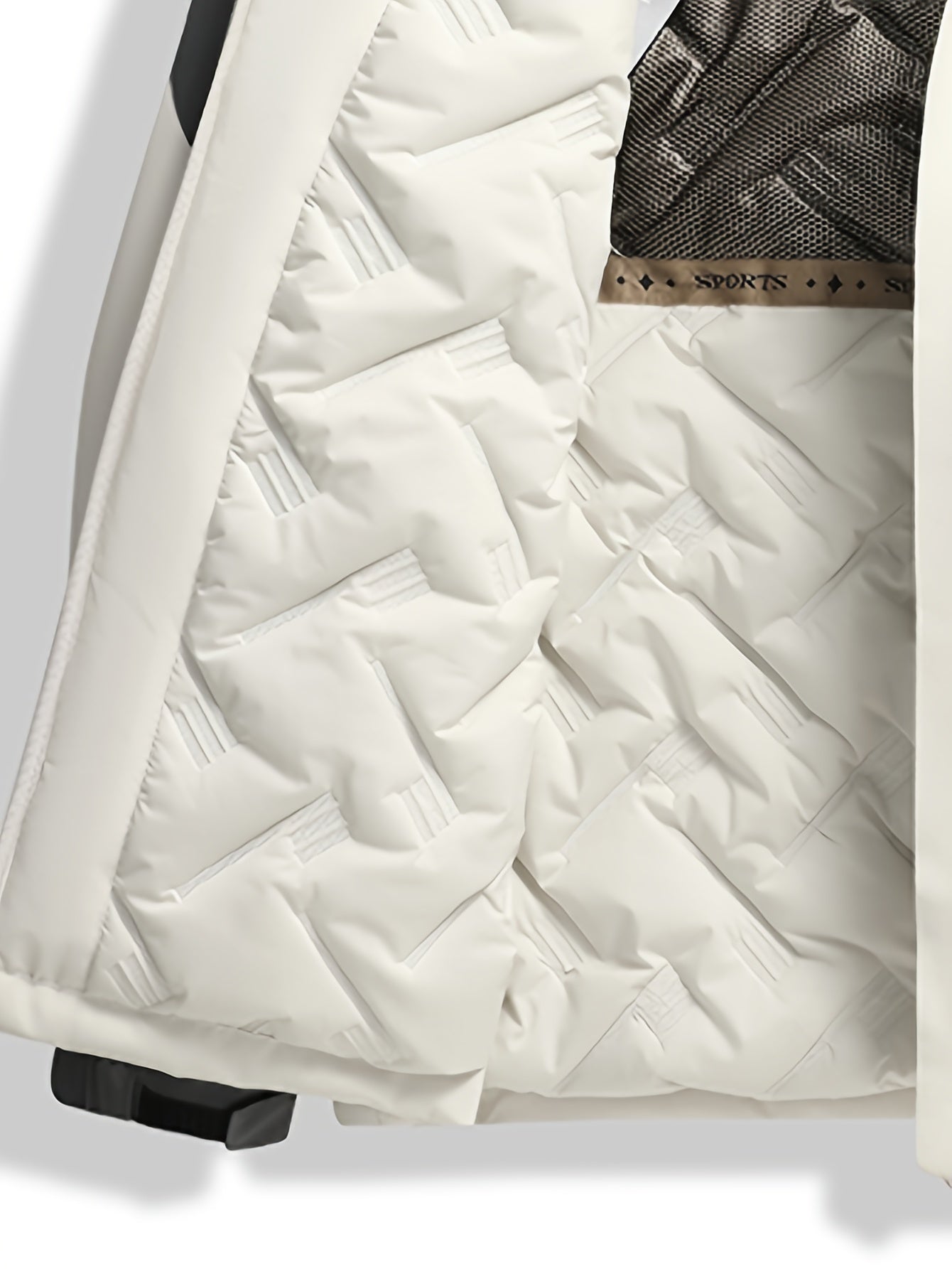 Jaqueta de Esqui Feminina à Prova de Vento e Isolada - Casaco de Inverno com Capuz, Bloco de Cores Branco/Preto, Mangas Longas com Bolsos Zíperados para Ski Alpino/Freestyle & Snowboard - Lavável em Máquina, Equipamento para Clima Frio, Estética Moderna, Material de Alta Performance, Para Entusiastas do Ar Livre