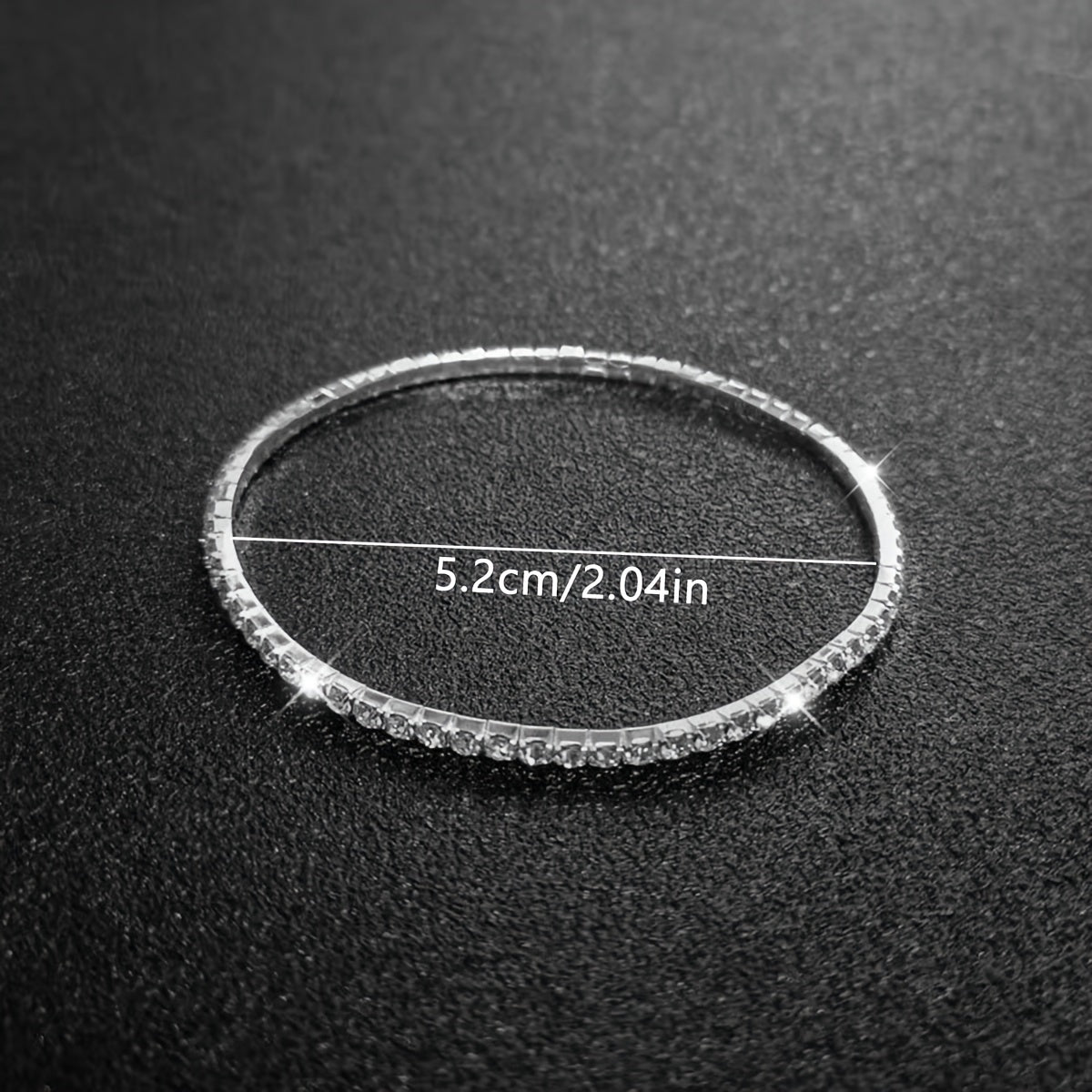 Pulseira Elástica Feminina de Tênis com Strass Ultra Fina - Versátil para o Dia a Dia, Estilo do Dia a Dia,Corrente Estilosa,Corrente banhada a prata,Artesanato Fino,Acessório de Pulso,Pulseira de Moda,Colecionadores de Acessórios,Presente Para Ela