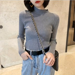 Elegant Black Turtleneck Blouse - Chic Slim Fit for Every Occasion