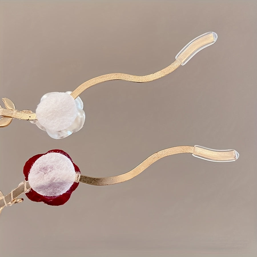 1pc Elegante Faixa de Cabelo Rosa & Pérola Falsa - Acessório de Cabelo Estilo Vintage Francês para Mulheres, Rosas Vermelhas com Detalhes Dourados, Perfeito para Uso Diário, Acessórios de Cabelo para Mulheres