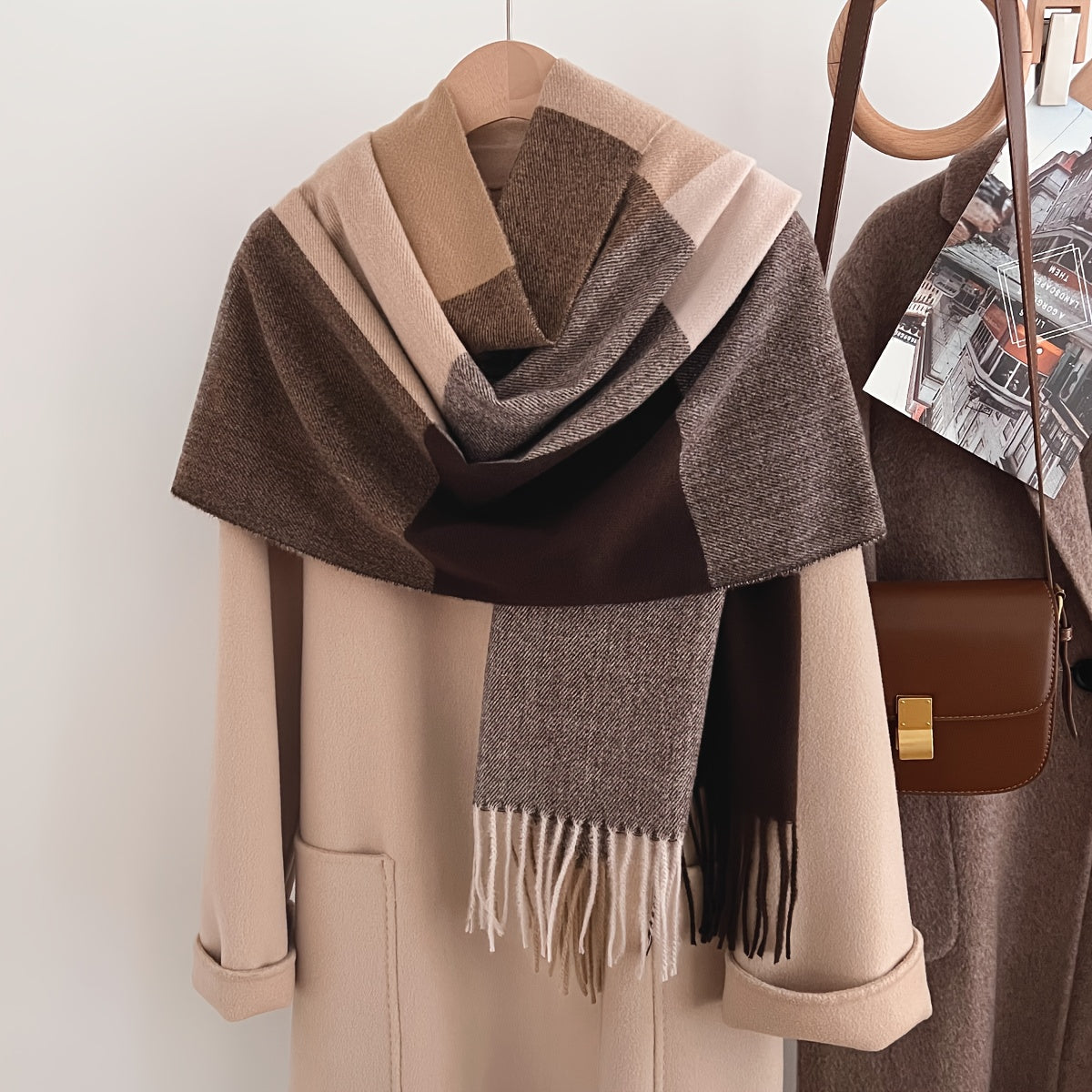Cachecol de Inverno Elegante para Mulheres - Xale Longo e Grande em Bege/Marrom/Beige Claro/Cinza/Branco, Macio à Prova de Vento & Respirável. Ideal Para Looks Casuais ou Formais no Escritório, Ótimo Pra Viagem! Colarinho Durable Não Elástico, Cachecol para Mulheres, Cachecol de Inverno para Mulheres, Cachecol para Mulheres Inverno, Roupas de Inverno para Mulheres, Xale para Mulheres, Lenços para Mulheres, Lenços para Mulheres, Cachecol para Homens, Cachecol de Inverno 