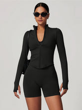 Jaqueta Esportiva Slim Fit Feminina, Top de Yoga com Zíper para Quatro Estações, Roupa de Fitness de Manga Longa e Secagem Rápida para Corrida e Ciclismo ao Ar Livre, Jaqueta de Treino Fitness,Camada de Exercício de Yoga,Jaqueta Atlética Slim Fit,Jaqueta Esportiva Feminina,Roupas Esportivas