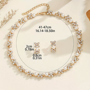 Conjunto de Colar e Brincos de Estilo Rosa Exclusivo: Inclui um Colar e Brincos de Tonalidade Dourada Inspirados na Rosa. Escolha Elegante para Mulheres, Perfeita para Uso Diário ou Ocasiões Festivas, Ideal Presente para Senhoras, Coleção de Jóias Bonitas, Conjunto de Colar e Brincos de Pérolas, Conjunto de Colar de Pérolas, Conjunto de Brincos de Pérolas, Colar para Mulheres, Brincos para Mulheres, Jóias Fina Elegante para Mulheres, Conjunto de Jóias para Mulheres, Acessórios para Mulheres