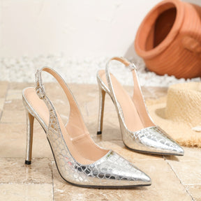 Sapatos de Salto Alto Feminino com Bico Fino - Stiletto Fino de Cor Sólida, Versátil para Todas as Estações, Casamento, Festa - Confortável (Parte Superior e Palmilha), Elegante para Eventos Casuais a Formais