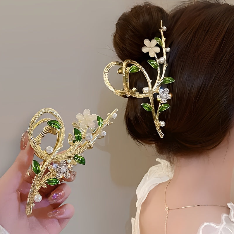 Presilha de Cabelo Olho-de-Gato Exclusiva - Grande Presilha Elegante para Mulheres, Acessório Vintage de Alto Padrão para Penteados