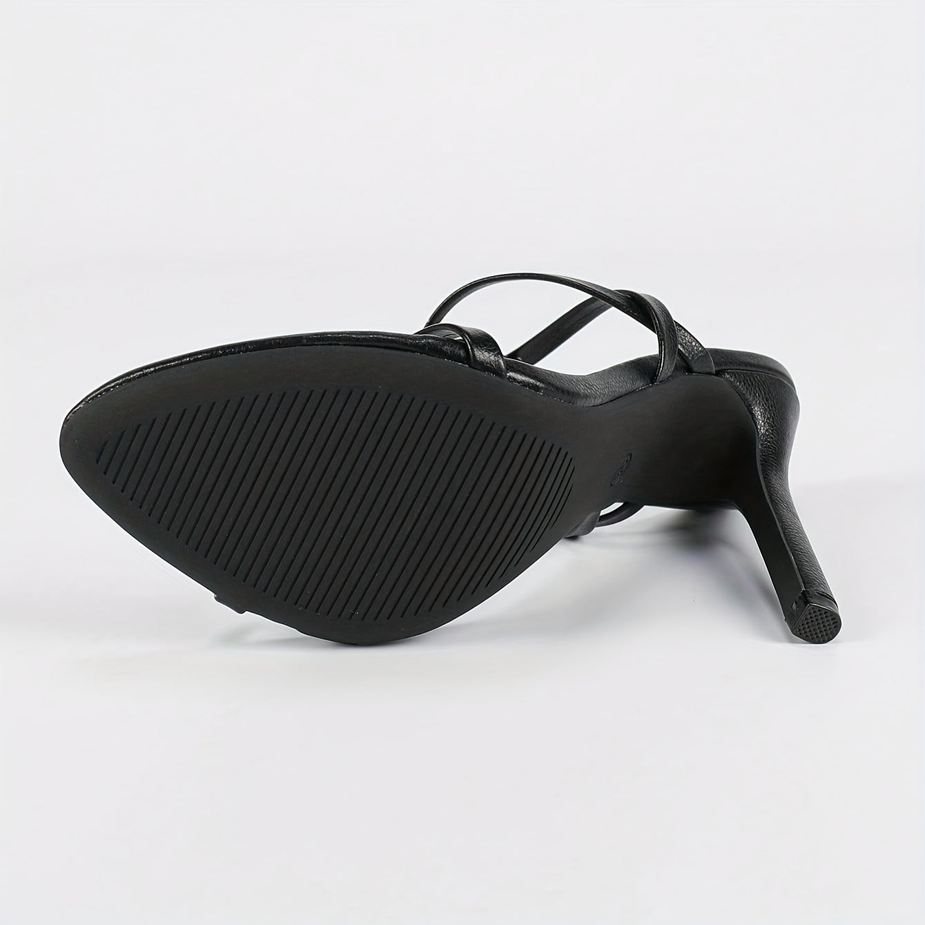 Sandálias Femininas Elegantes e Brilhante Preto com Cobertura Falsa de Bico Redondo, Salto-Agulha Stiletto Com Tira no Cano & Fecho em Ferradela - Calcanhar Ultra-Alta Plataforma, Sapatos Formais para Todos os Seasons Festivos ou Casuaiis Confortáveis, Óptima Acolchoadora Internamente Para Bodyscasamentos, Galás,