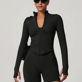Elegant Slim Fit Women's Sports Jacket - Versatile & Chic