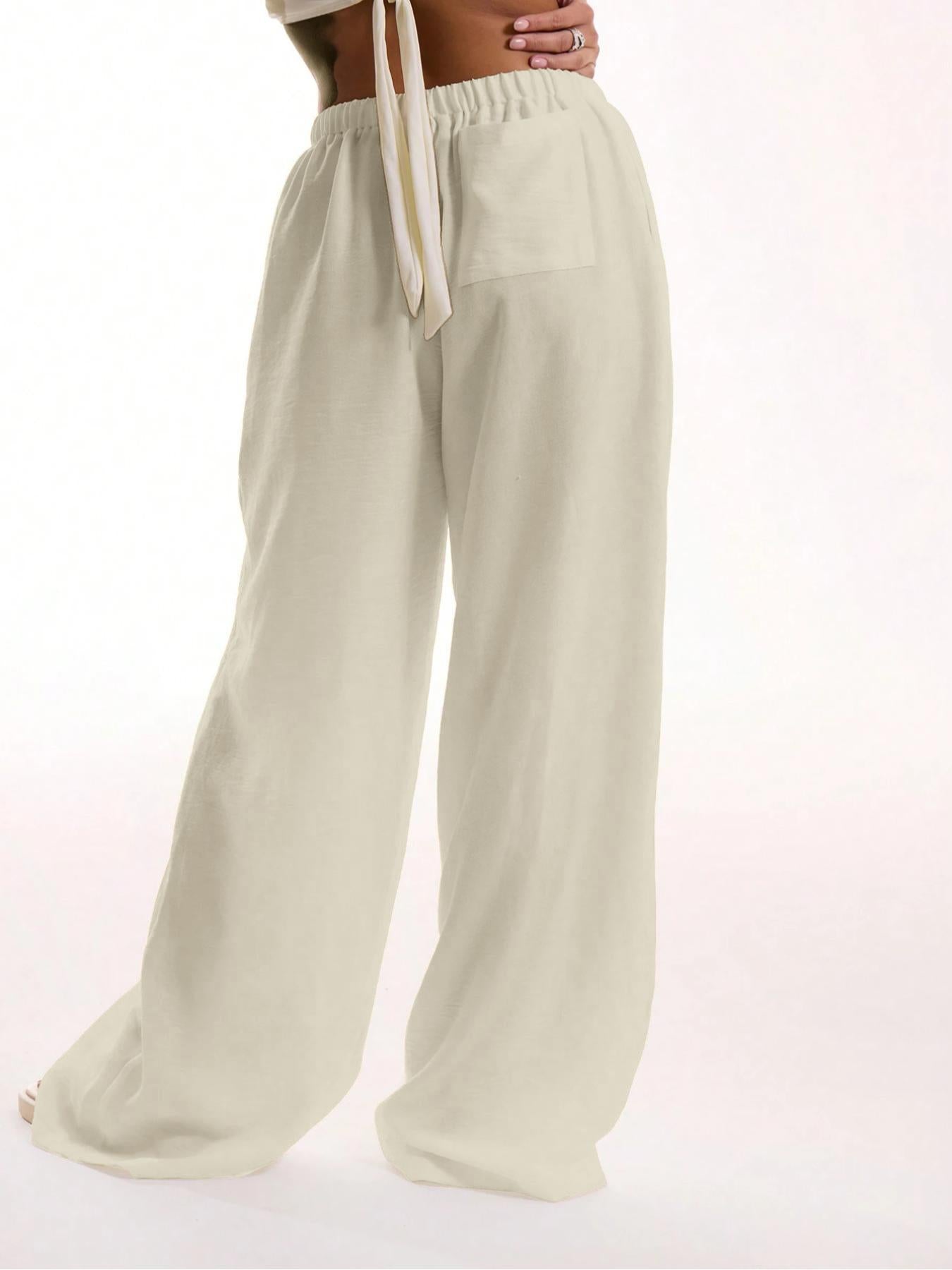 The Essence of Summer Ease: The Sculpted Wide-Leg Trouser