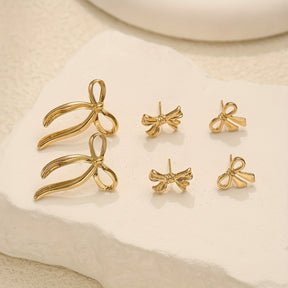 Conjunto de 6 peças de brincos de botão exquisitos e elegantes em forma de laço, conjunto clássico de brincos franceses para mulheres, design multi-estilo, joias elegantes e versáteis adequadas para uso diário, festas, encontros, casamentos e férias.