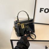 Mala de ombro feminina com alça removível - Bolsa de mão com fecho de correr, bolsa de maquilhagem com fecho de correr dourado e alça removível - Caixa de armazenamento de cosméticos portátil para, feita de material sintético durável, para batons e ferramentas de beleza, com design de pega resistente.