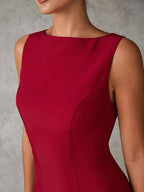 Vestido Feminino Elegante Sem Mangas - Mini Vestidos de Festa, Escritório e Dia a Dia, Silhueta Ajustada e Flare, Lavável na Máquina, Estilo Sofisticado e Versátil para Profissionais, Looks Chiques e Confortáveis