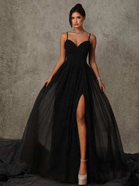 1 Peça Vestido de Noite Elegante Sereia para Mulheres - Vestido Longo Formal com Silhueta A-Line e Cauda de Sereia, Vestido de Festa de Casamento, Prom, Lavável à Mão, Cintura Ajustada e Alongada para Gala, Concerto, Cerimônia de Premiação