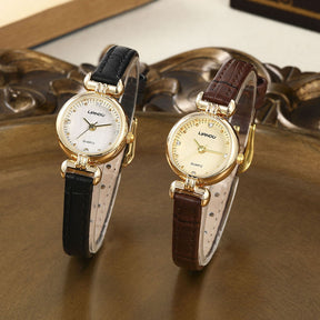 Relógio de Pulso Vintage Feminino, Mostrador Pequeno Redondo com Strass Elegante e Sofisticado para Uso Diário e Presentes Festivos, Relógio Antigo Para Mulheres, Com Bracelete Masculina ou Unissexo