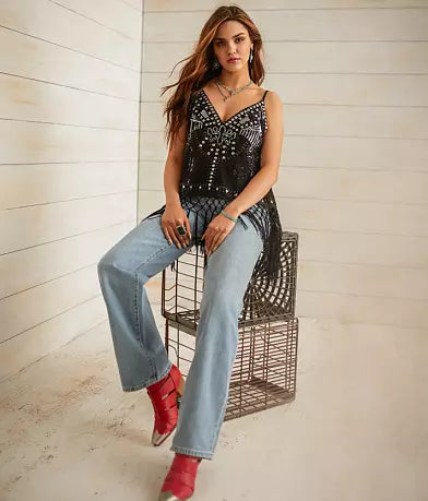 Elegance Unleashed: The Ultimate Sequin Mesh Cami