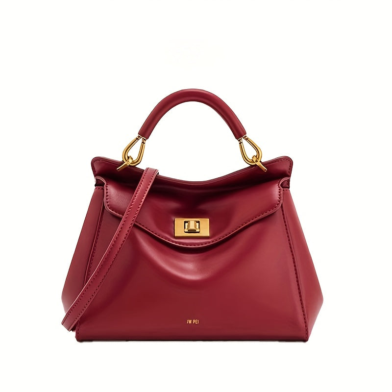 Mala de mão com fivela de bloqueio JW PE, novo modelo Lucia, bolsa de ombro e transversal com um toque high-end, perfeita para o dia a dia e versátil para mulheres.