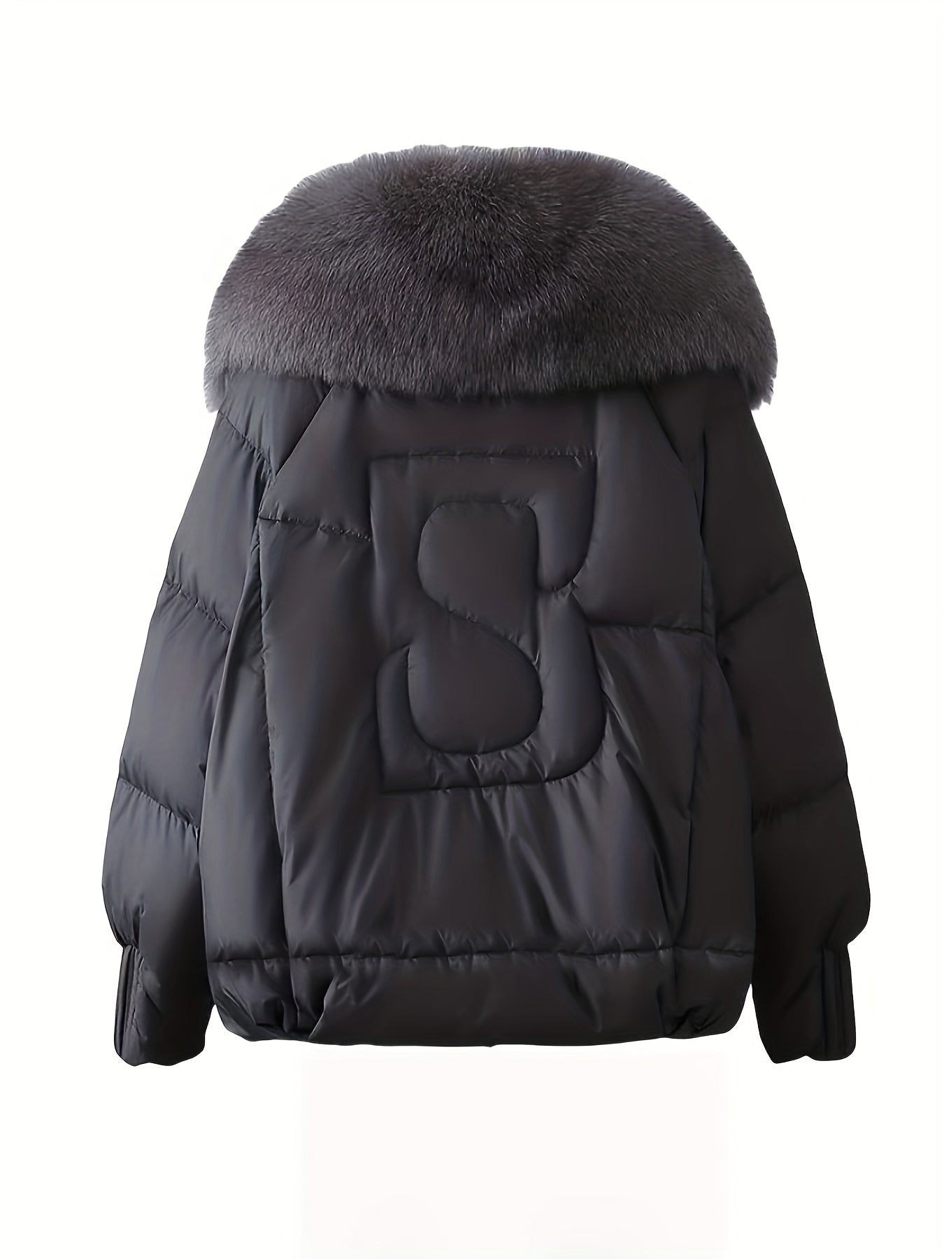 Casaco de Inverno Quente para Mulher - Casaco Oversize com Capuz Removível, Isolamento Espesso para Clima Frio, Corte Solto Elegante, Bolsos Frontais - Roupa Exterior Chic para o Dia a Dia & Casaco de Inverno, Roupa para Clima Frio, Roupa de Inverno Elegante, Roupa de Inverno Durável