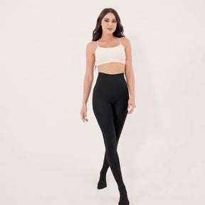 Meias-calças de Forro de Fleece para Mulheres - Leggings de Nylon Quentes e Modeladoras para Outono & Inverno, Anti-Engasos, Macias e Elásticas Bege/Nude, Laváveis à Máquina