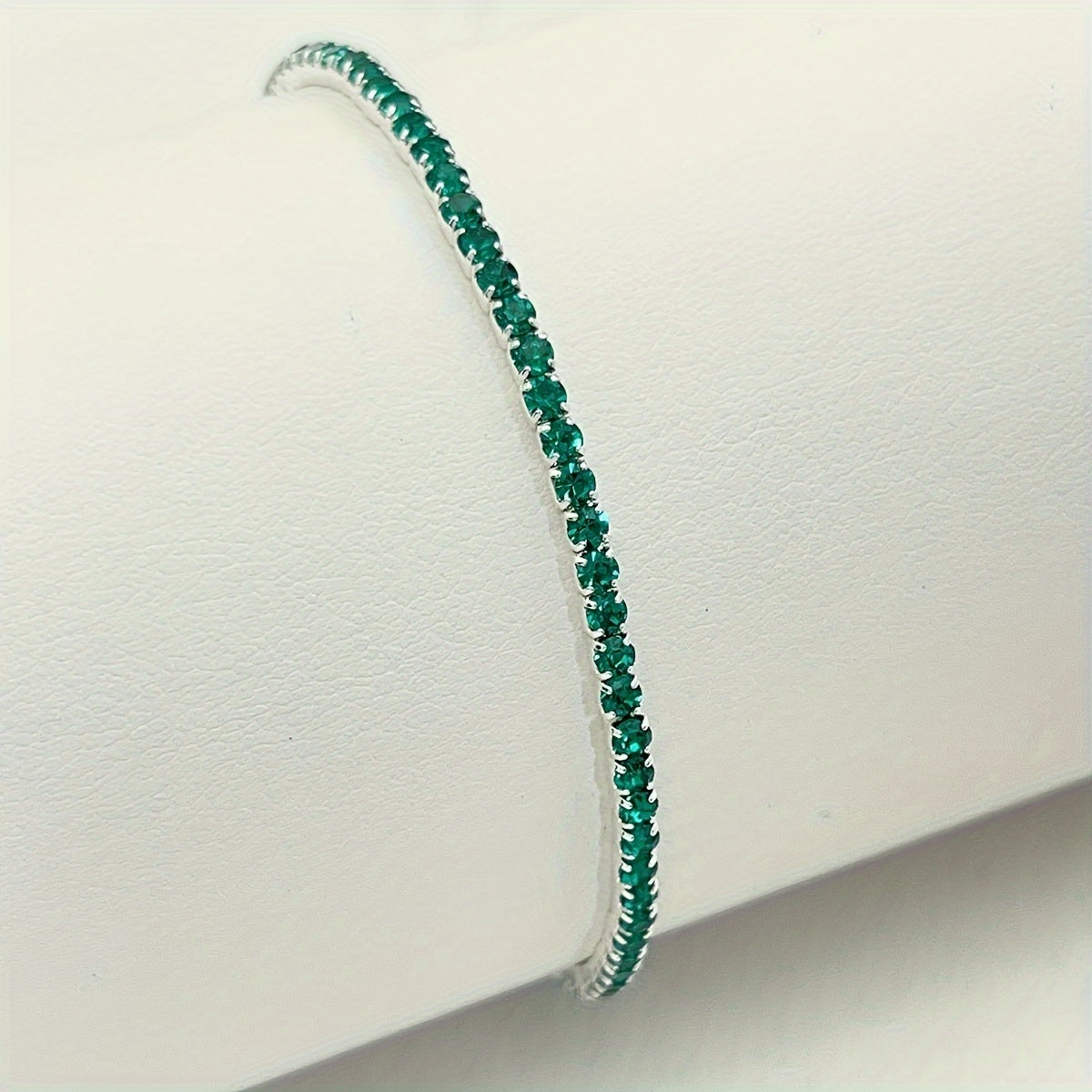 Pulseira Elástica Feminina de Tênis com Strass Ultra Fina - Versátil para o Dia a Dia, Estilo do Dia a Dia,Corrente Estilosa,Corrente banhada a prata,Artesanato Fino,Acessório de Pulso,Pulseira de Moda,Colecionadores de Acessórios,Presente Para Ela