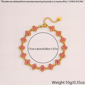 1pc Pulseira Elegante de Aço Inoxidável - Design Floral Trevo de Quatro Folhas com Corrente Verde e Tom Dourado, Compatível para Uso Diário, Festas ou Formais - Presente Perfeito de Aniversário/Aniversário para Ele - Joia Masculina para o Ano Todo, Acessório Estiloso, Artesanato Fino, Moda para Amantes da Estética