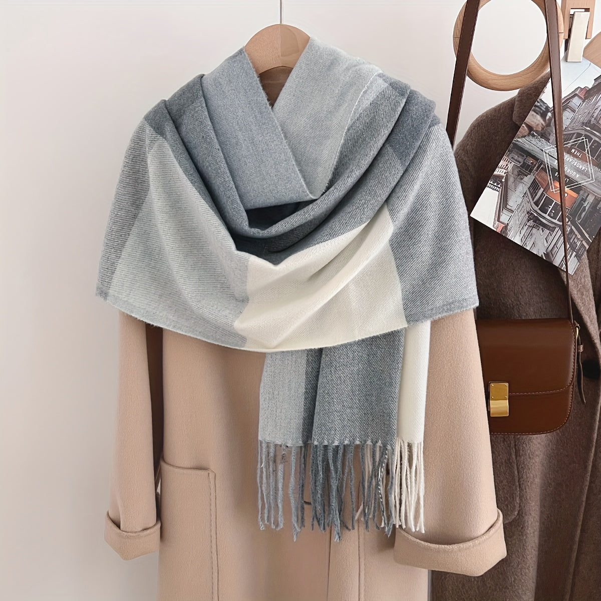 Cachecol de Inverno Elegante para Mulheres - Xale Longo e Grande em Bege/Marrom/Beige Claro/Cinza/Branco, Macio à Prova de Vento & Respirável. Ideal Para Looks Casuais ou Formais no Escritório, Ótimo Pra Viagem! Colarinho Durable Não Elástico, Cachecol para Mulheres, Cachecol de Inverno para Mulheres, Cachecol para Mulheres Inverno, Roupas de Inverno para Mulheres, Xale para Mulheres, Lenços para Mulheres, Lenços para Mulheres, Cachecol para Homens, Cachecol de Inverno 