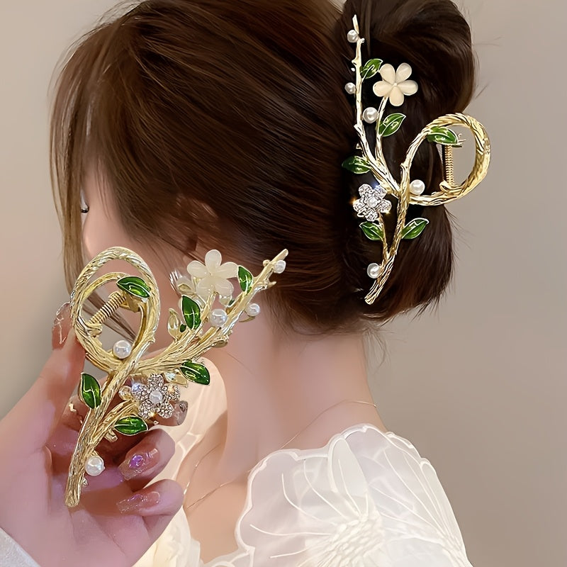 Presilha de Cabelo Olho-de-Gato Exclusiva - Grande Presilha Elegante para Mulheres, Acessório Vintage de Alto Padrão para Penteados