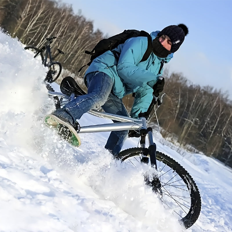 Conjunto de 5 peças de equipamento desportivo de inverno para atividades ao ar livre: Chapéu de malha quente e espessa, Golas, Luvas de ecrã tátil, Protetores de orelha de peluche e Meias de neve, Adequado para Esqui, Ciclismo e Caminhadas ao ar livre