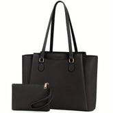 RAINSMORE Bolsa para Laptop (Feminina) 15.6 Polegadas - Mochila Profissional, Maleta de Computador, Pasta para Notebook Grande, Bolsa de Escritório e Viagem Preta