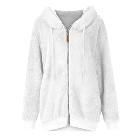 Chic Hooded Coat for Plus Size Women