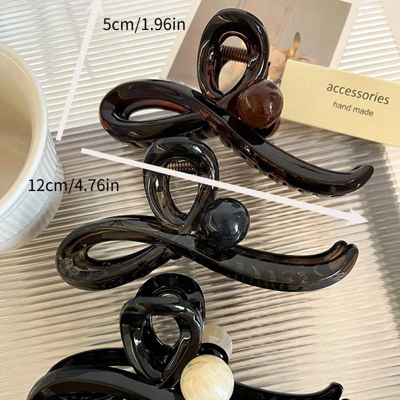 4 unidades de presilha avançada cor café para mulheres, novo modelo 2025, presilha grande para volume de cabelo na nuca, cabelos com múltiplas mechas, presilha tubarão com faixa