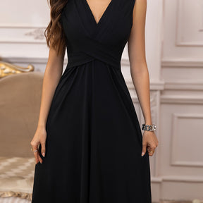 Chic V-Neck Midi Dress – Elevate Your Elegance