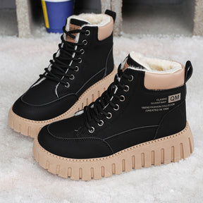 Botas de Neve Curtas Femininas 2025, Solado Grosso e Aconchegante para o Inverno - Estilo Moderno