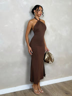 Midnight in Coffee: The Sculptural Backless Statement
