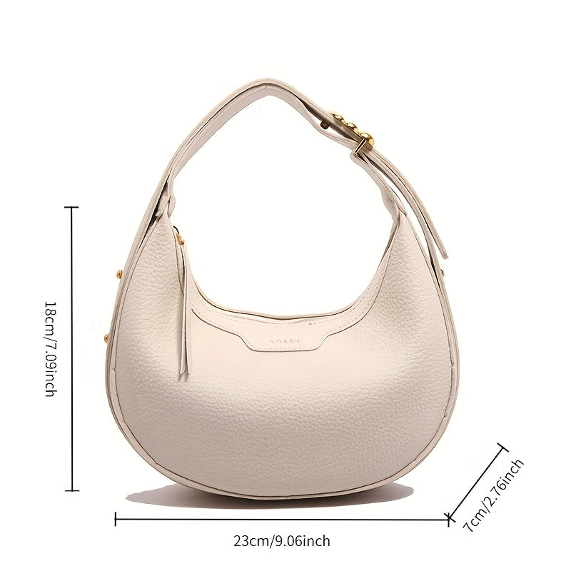 Mala transversal em forma de meia-lua elegante para mulheres - Carteira multifuncional para o ombro com mala meia-lua e alça ajustável, couro sintético, mala de ombro moderna para todos os dias