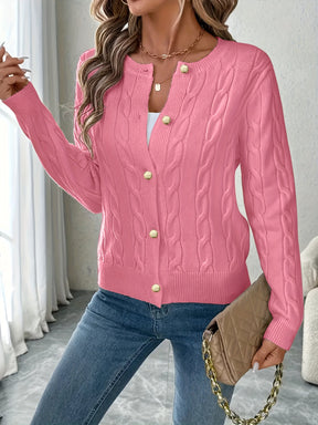 Cardigan Elegante Feminino - Casaco Suave tipo Camisola com Fecho de Botões, Peça de Camadas para Todas as Estações para Looks Diários e Formais - Casaco de Camisola Feminino