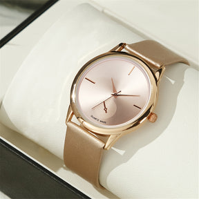 2peças Relógio Feminino Elegante e Estiloso + Conjunto de Pulseira Moderno, Presente Perfeito para Ela no Dia dos Namorados/Natal/Aniversário/Aniversário - A Escolha Definitiva